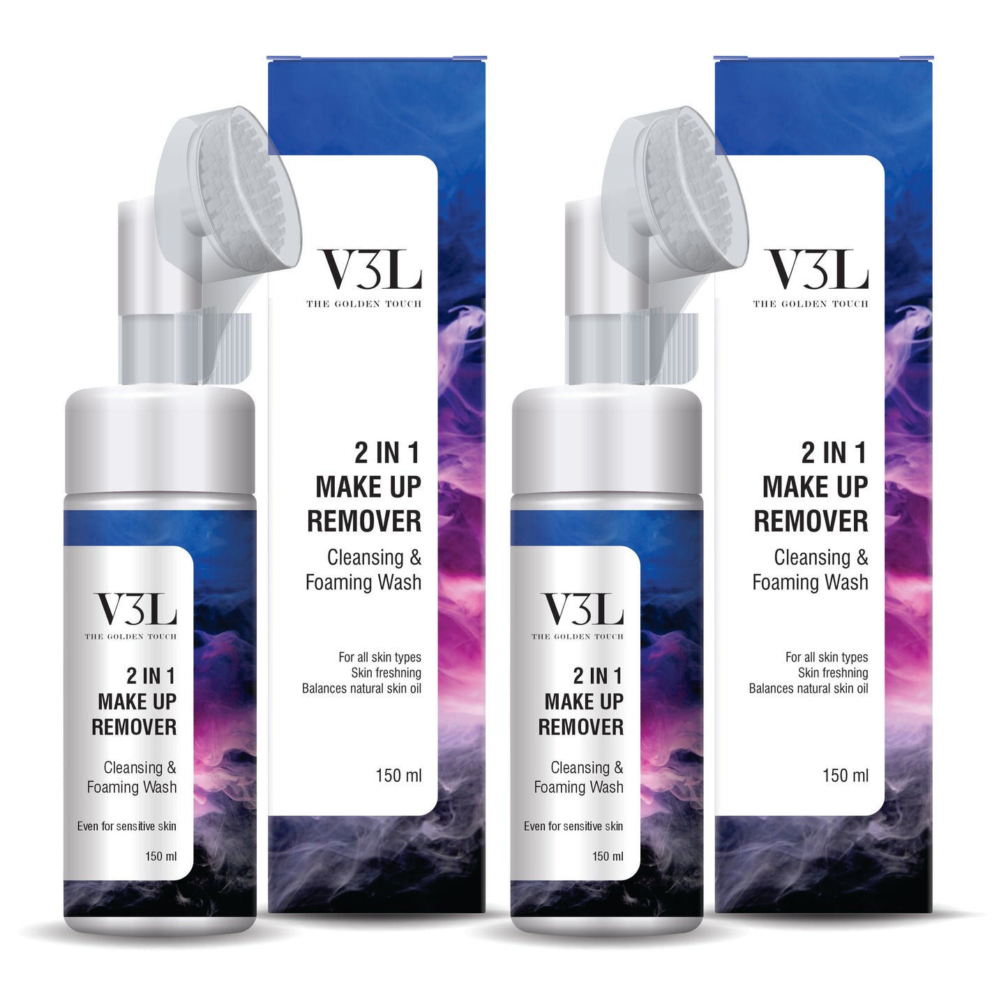 2-in-1 Make-up Remover Cleansing and Foaming face wash- pack of 2 (150 ml each)
