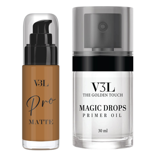 Flawless Finish combo- Pro Matte Foundation (pick your shade) & Magic Drops Primer oil
