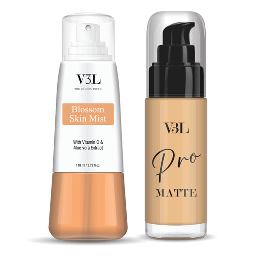 Radiance & Matte Perfection Combo- Product Matte Foundation (Choose Your Shade) + Blossom Skin Mist (110 ml)