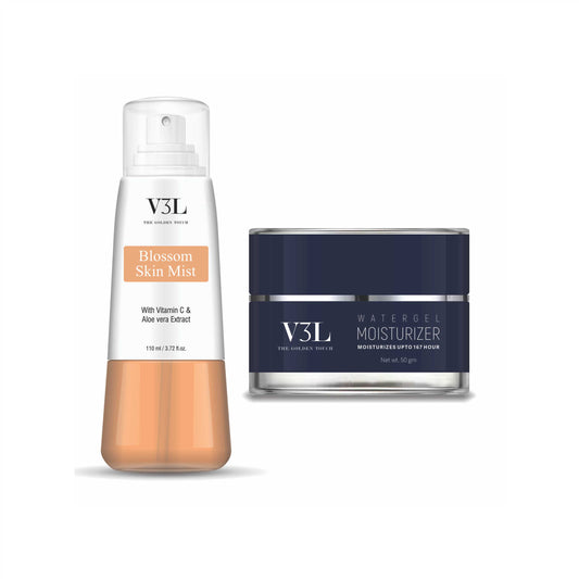 V3L Glow & Hydrate Duo- Water Gel Moisturizer + Blossom Skin Mist